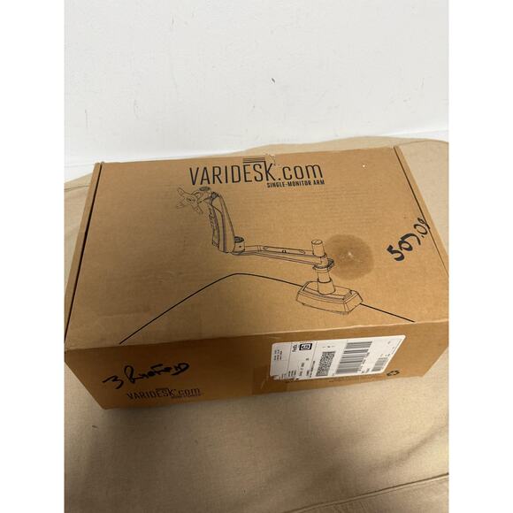 VariDesk Single Monitor Arm Desk Mount Adjustable VESA Tidy Up Kit Silver Clamp - Picture 1 of 3